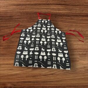 Disney Mickey Mouse‎ Apron Adult Size Kitchen Cooking Black White Red